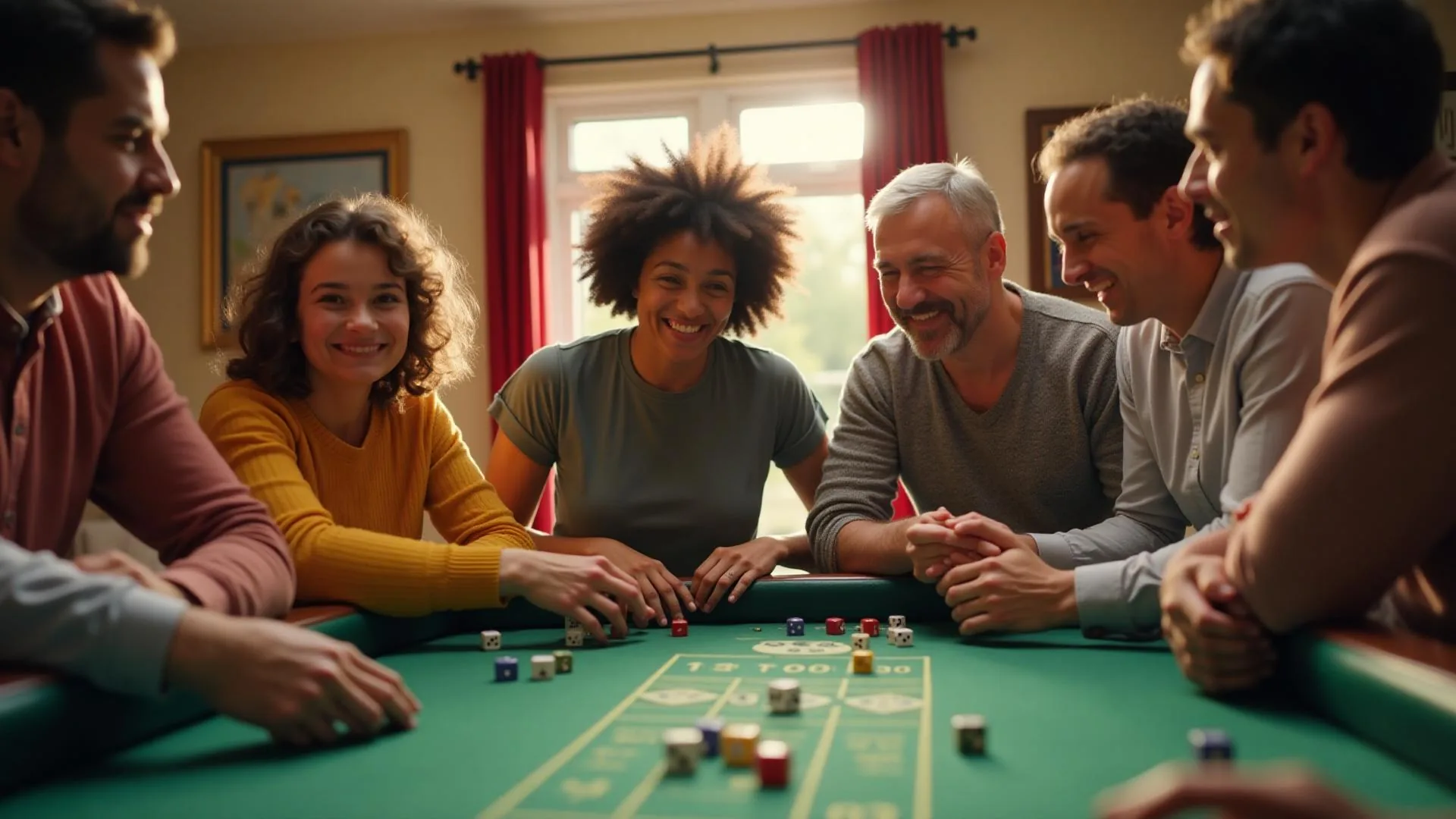 People playing various dice games