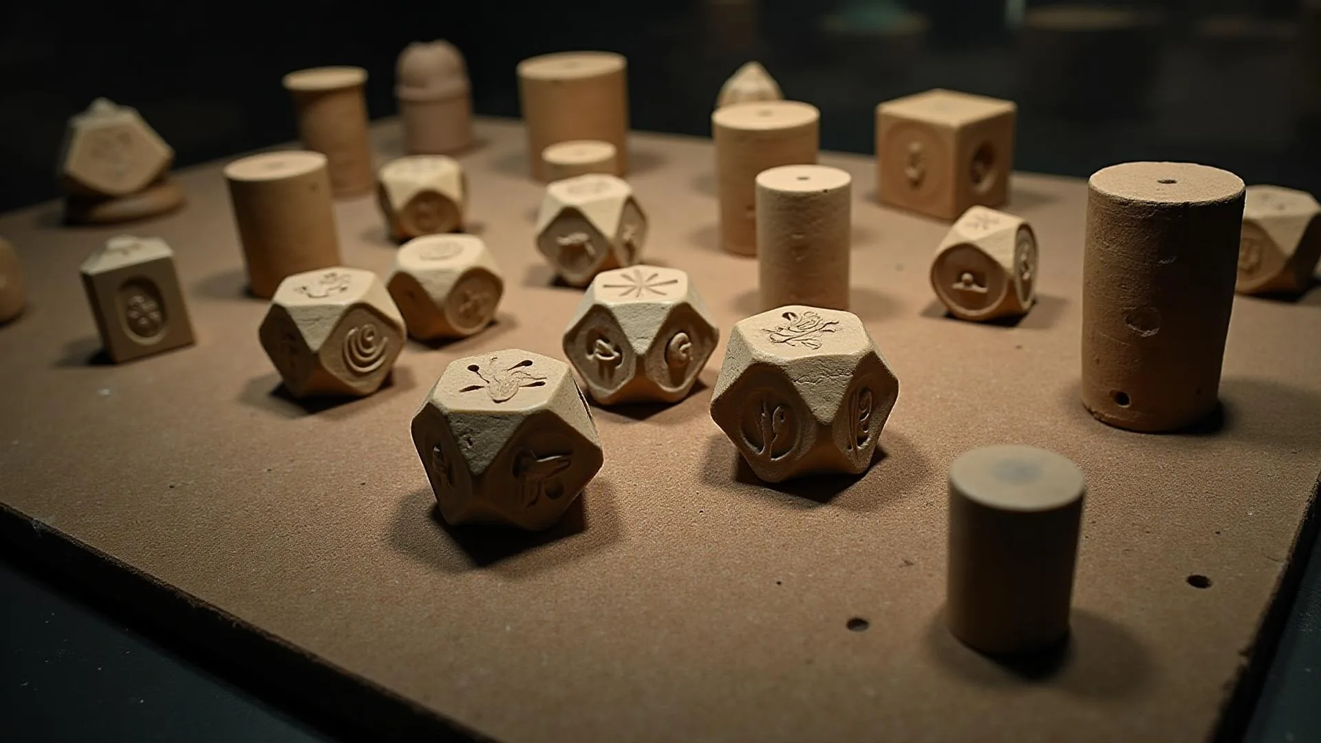 Ancient dice from different civilizations