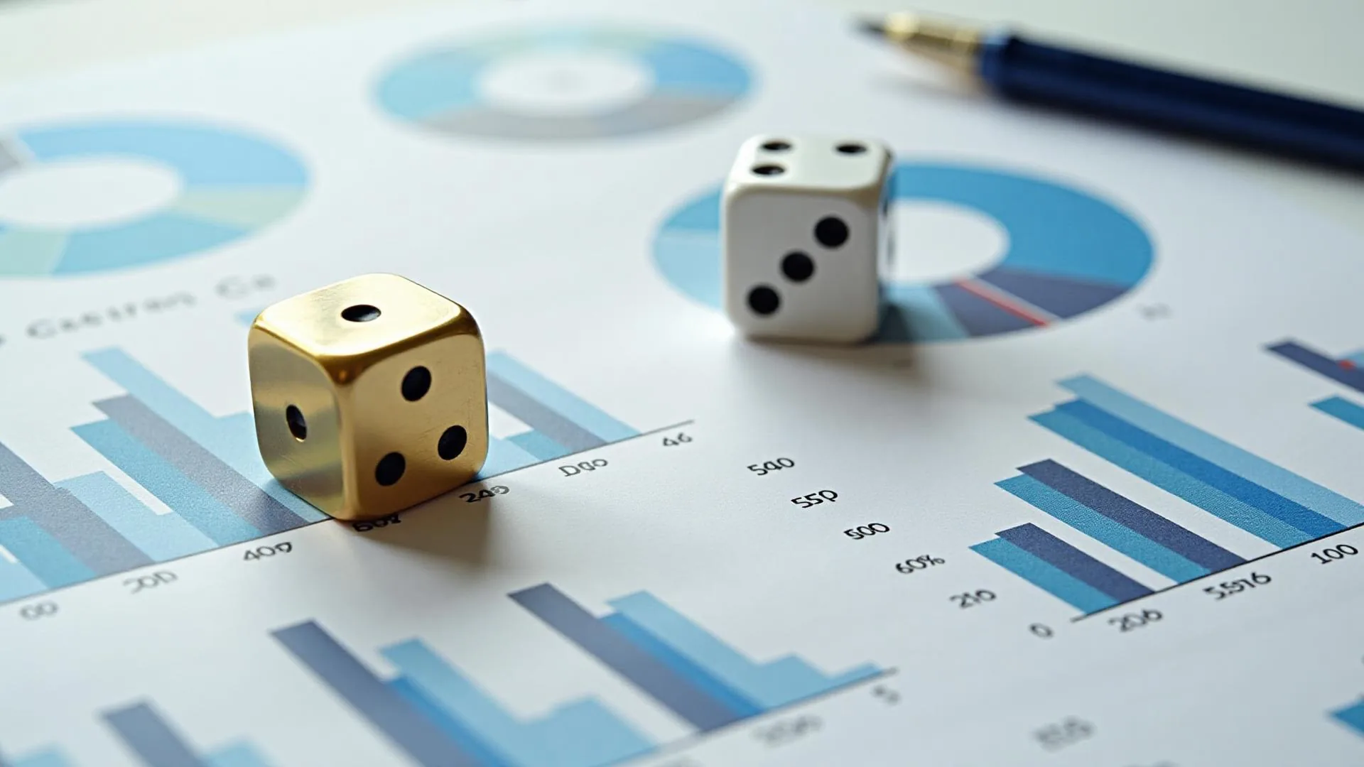 Mathematical probability charts with dice