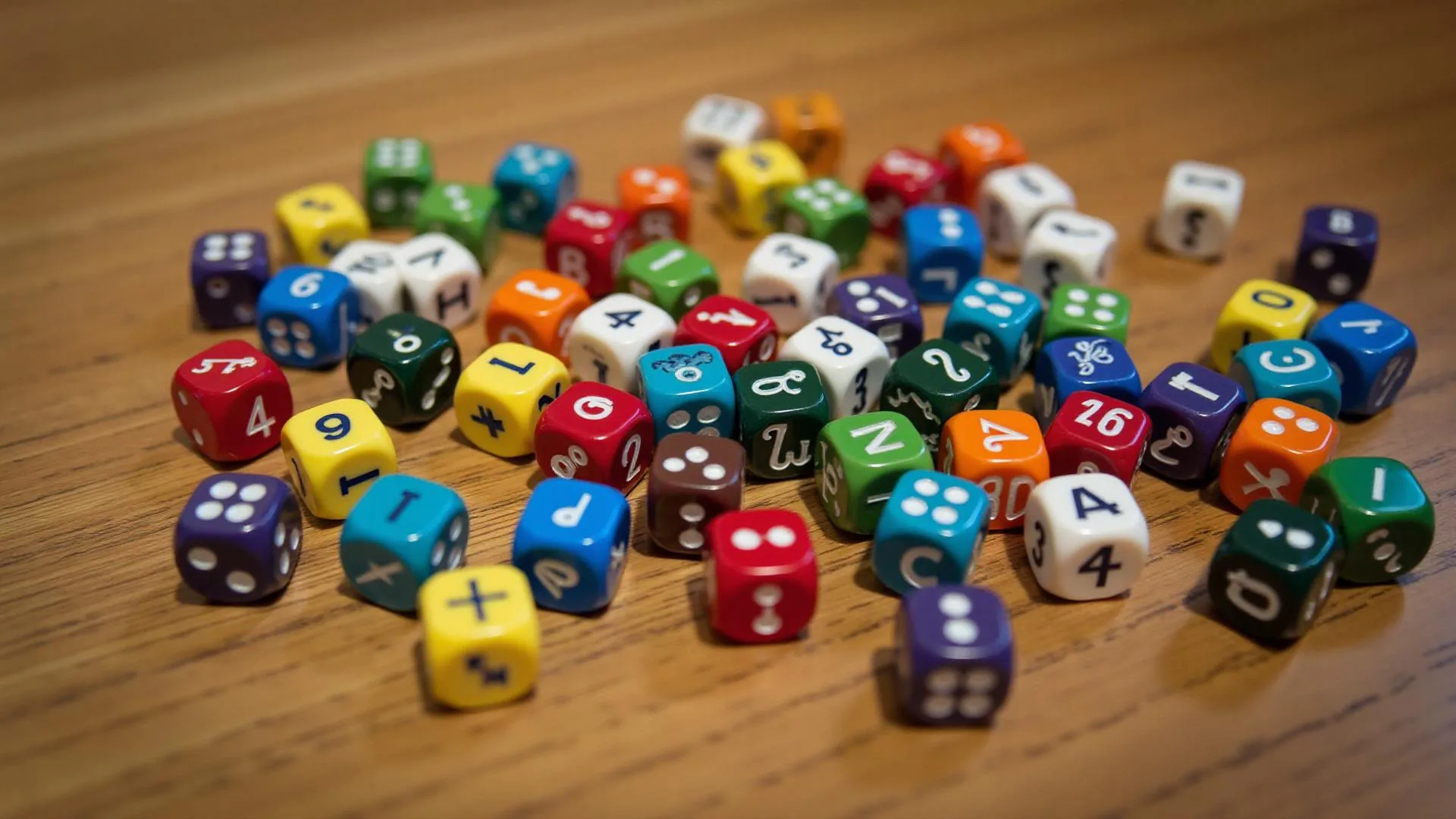 Collection of different types of gaming dice