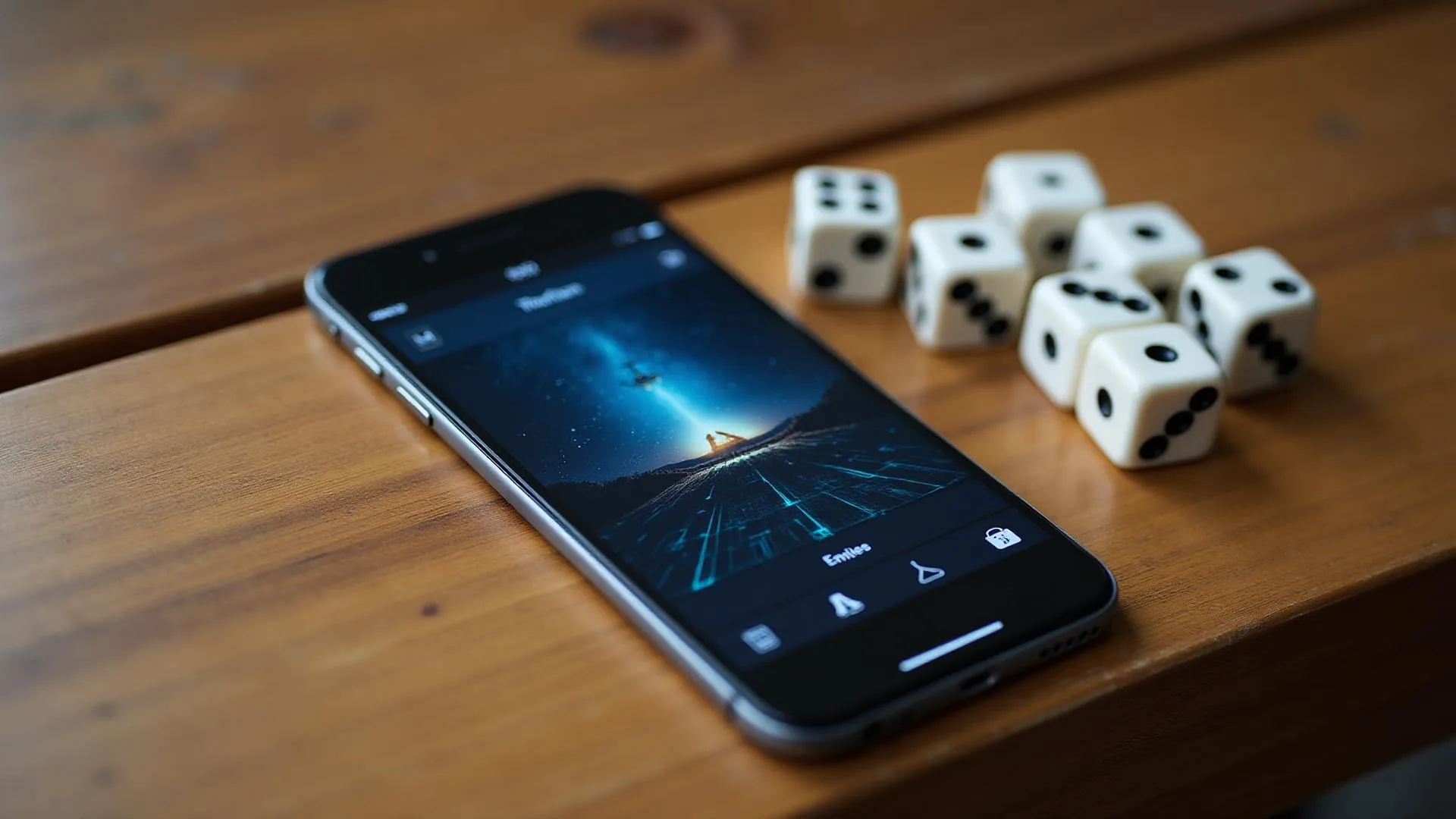 Side by side comparison of traditional physical dice and modern digital dice displays